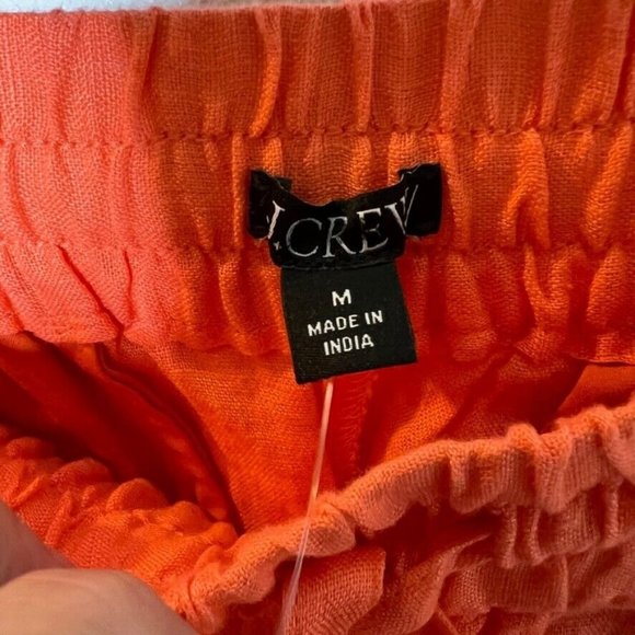 J.Crew $98 Wide Leg Seaside Pant in Linen Orange Size M - Picture 4 of 4